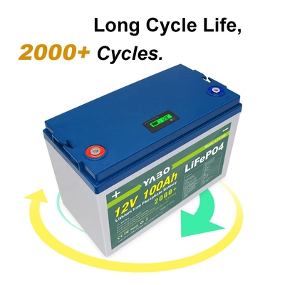 12v 100ah ลิเธียมเหล็ก Lifepo4 แบตเตอรี่ BMS การควบคุมพลังงานแสงอาทิตย์ 12V