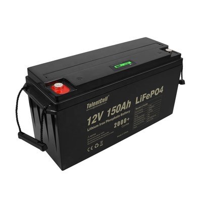 แบตเตอรี่ลิเธียมโซเดียมฟอสเฟต 150ah lifepo4 เซลล์ 12v LED Display