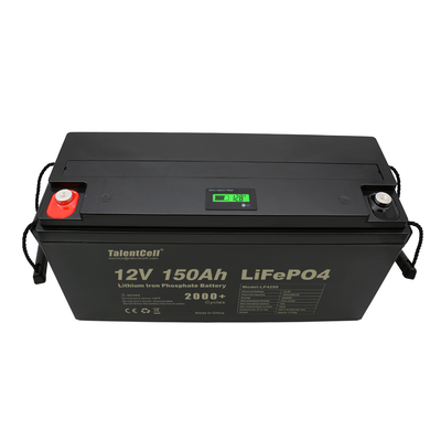 แบตเตอรี่ลิเธียมโซเดียมฟอสเฟต 150ah lifepo4 เซลล์ 12v LED Display