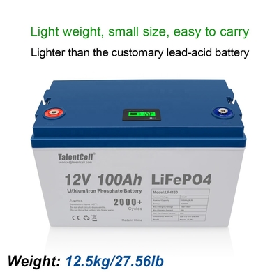 Lifepo4 Golf Battery Solar RV ชาร์จใหม่ได้ 100ah 12v ลิเธียม lifepo4 แบตเตอรี