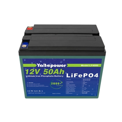 12v 50ah Lifepo4 ชุดแบตเตอรี่แบบชาร์จได้ 2000 รอบลึก