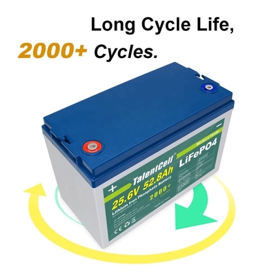 25.6v 52ah 50ah 24v Lifepo4 แบตเตอรี่รอบลึก Solar 3000 Cycles