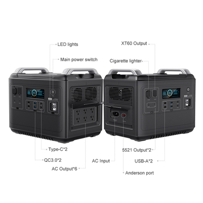 LiFePO4 สถานีไฟฟ้าแบบพกพาสำหรับเครื่องปรับอากาศตู้เย็น Home 2000w Lifepo4 Ups เครื่องกำเนิดไฟฟ้าพลังงานแสงอาทิตย์
