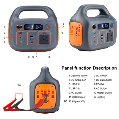 หน้าแรก 110v 220v แคมป์ปิ้ง เครื่องกำเนิดไฟฟ้าพลังงานแสงอาทิตย์ 300W สถานีไฟฟ้าพกพากลางแจ้งพร้อมสตาร์ทรถ