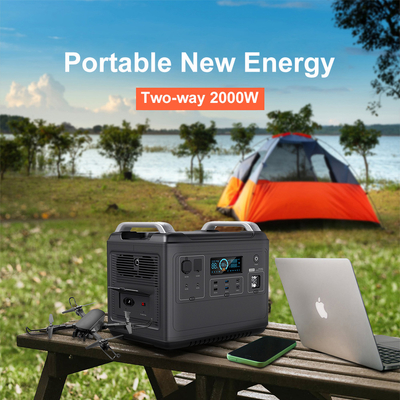 Ups สถานีไฟฟ้าลิเธียมแบบพกพา Lifepo4 Solar 2000W 1000 วัตต์ Two-Way Quick