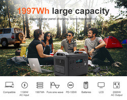 Ups สถานีไฟฟ้าลิเธียมแบบพกพา Lifepo4 Solar 2000W 1000 วัตต์ Two-Way Quick