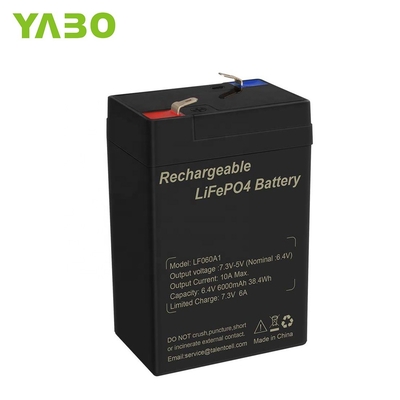 6.4V 4.5Ah 6v 5Ah รอบลึก LiFePO4 แบตเตอรี่ไฟแบบชาร์จไฟได้