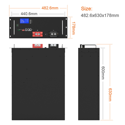 รอบลึกคุณภาพสูงที่กำหนดเอง 3.2V 16S1P 170Ah แบตเตอรี่เก็บพลังงาน 48V LiFePO4 แบตเตอรี่ลิเธียม