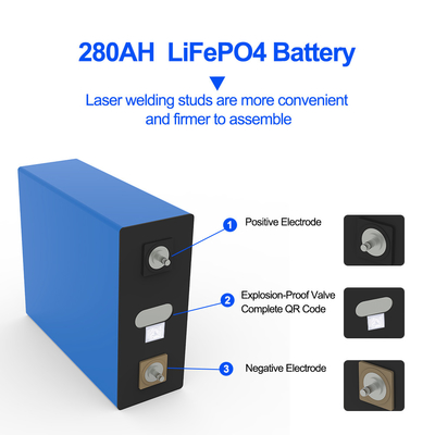 3.2V 280AH แบตเตอรี่ฟอสฟาตเหล็กลิทธิียม - ความจุสูงและการแก้ไขพลังงานยาวนาน
