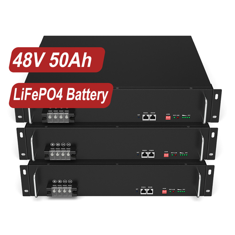 แบตเตอรี่ลิเธียมไอออนพลังงานสูง 48V 50Ah 100Ah LiFePO4 สำหรับระบบจัดเก็บพลังงานแสงอาทิตย์